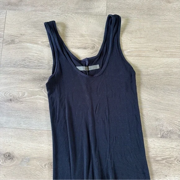 Enza Costa Silk Knit Tank Midi Dress In Black S - Picture 6 of 7
